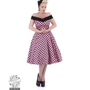 HEARTS and ROSES Dolores pink polka dot  dress